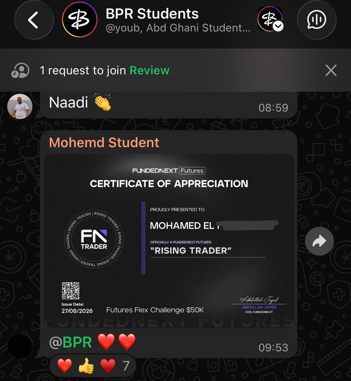 Mohamed — FundedNext Rising Trader $50K 🥇