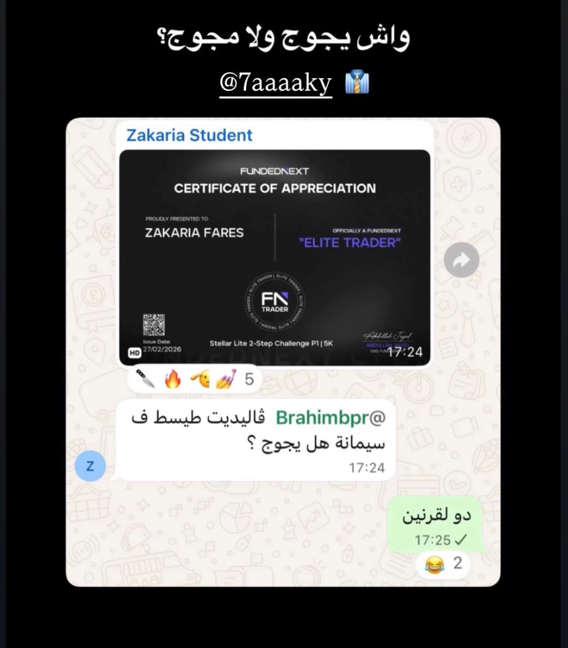 Zakaria — Elite Trader FundedNext 🥇